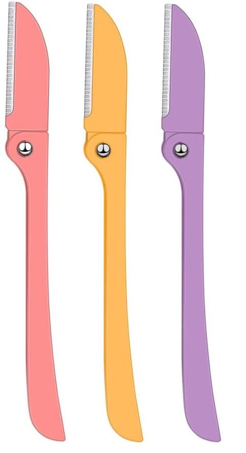 Eyebrow Facial Razor for Women Face - Face & Eyebrow Hair Shaper Razor Knife Shaver Trimmer Shaving Grooming Remover Kit for Fashion Women Ladies (3PCS)