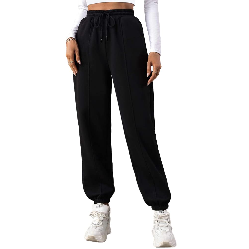 Sport Sweatpants With Line – High Waist - Side Pockets Drawstring Pants Women Sports wear