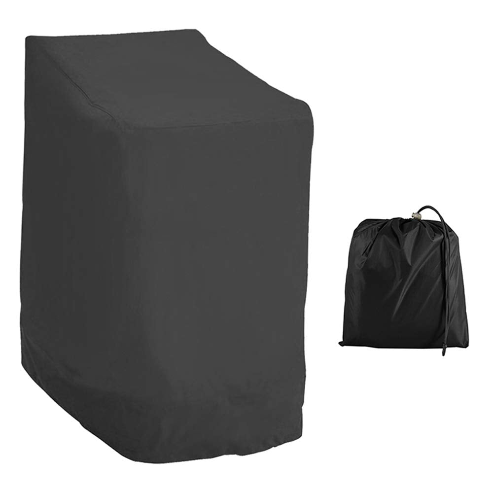 LoveStory Waterproof 210D Oxford Fabric Garden Chair Cover, Stackable Chair Cover with Armrests Outdoor Weatherproof 114 x 85 x 65 cm (Black)