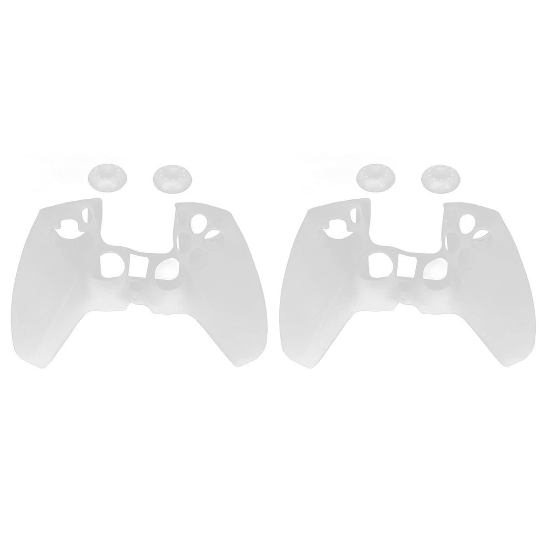 Mavis Laven Skin for PS5 Controller Grips, Non-Slip, Thickening Silicone Protective Case, Ergonomic Grip Cover, Soft/Sweatproof/Dustproof, Joystick Protection (White)