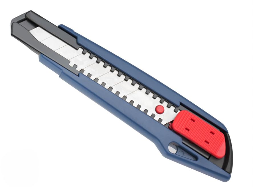 APT Snap-Off Cutter, Grip with Retractable Blade for Warehouse and DIY Use, Secure and Comfortable Handling - Plastic-18mm-70g - Blue - AH-UC500