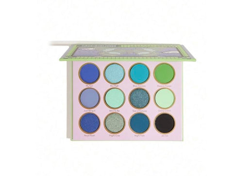 12 Colors Eyeshadow Palette Blue Green Radiant Shades Professional Makeup Palette