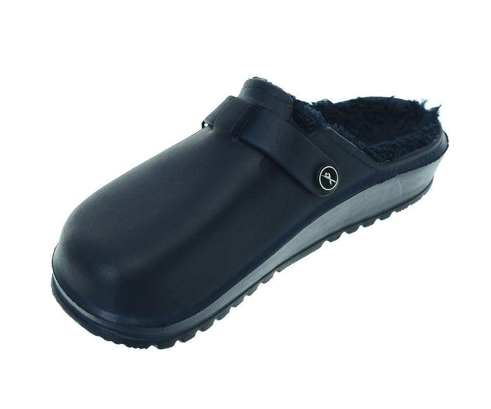 Mens Sabo With Fur Lined Clogs Strip