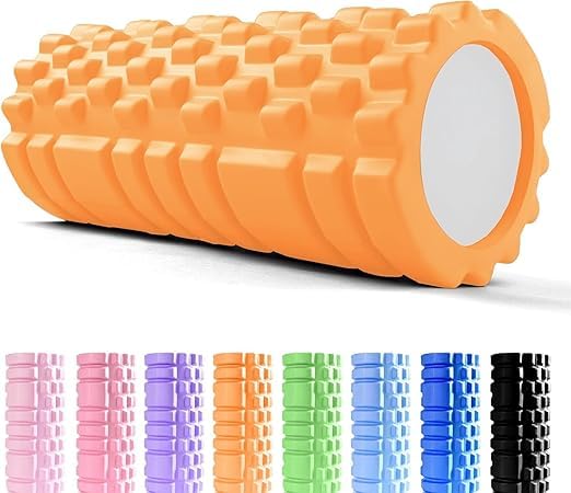 M D Stay Fit MD Foam Roller, ness Foam Roller, Deep Muscle Massage Roller Lightweight Muscle Massage for Yoga Pilates for Muscle Relaxation, Balance Exercises (Orange)