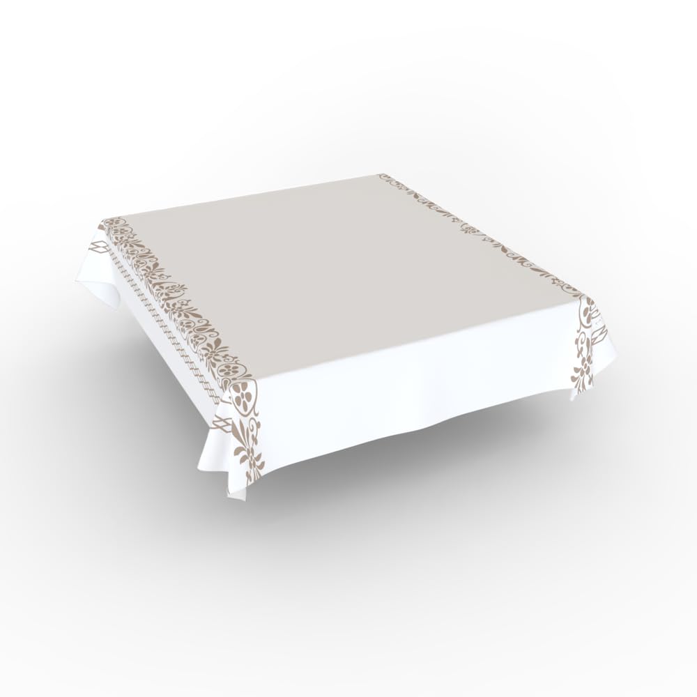 ART MOOD HOME Water-Proof Tablecloth – Elegant and Durable Polyester Table Cover, Stain-Resistant, Machine Washable, Perfect for Dining, Kitchen & Events - 140L x 140W CM - Terra