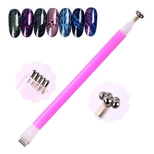 Nail Art Magnet - Double-Sided Magnetic Pen for Polish Decoration Featuring Advanced Flower Design for Smoother, More Refined Nail Finishes