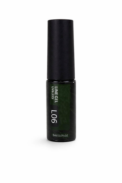 Green Nail Art Liner Gel Polish, 5ml Classic Green Color with Thin Brush for French Tips, Fine Lines & Nail Art Detailing – UV LED Soak Off Gel for DIY Manicure (L06)