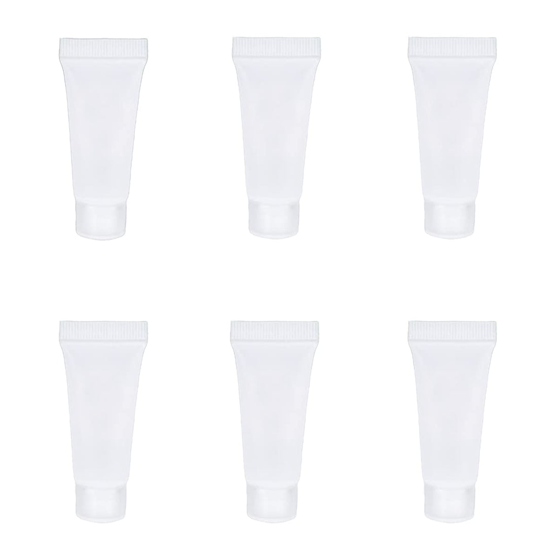 50 Pcs 10ml Refillable Empty Plastic Tubes Sample Packing Bottles Cosmetic Makeup Containers for Shampoo Shower Gel Cream Cleanser Body Lotion,Frosted Clear, Frosted Clear