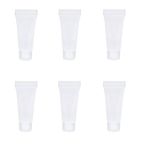 50 Pcs 10ml Refillable Empty Plastic Tubes Sample Packing Bottles Cosmetic Makeup Containers for Shampoo Shower Gel Cream Cleanser Body Lotion,Frosted Clear, Frosted Clear