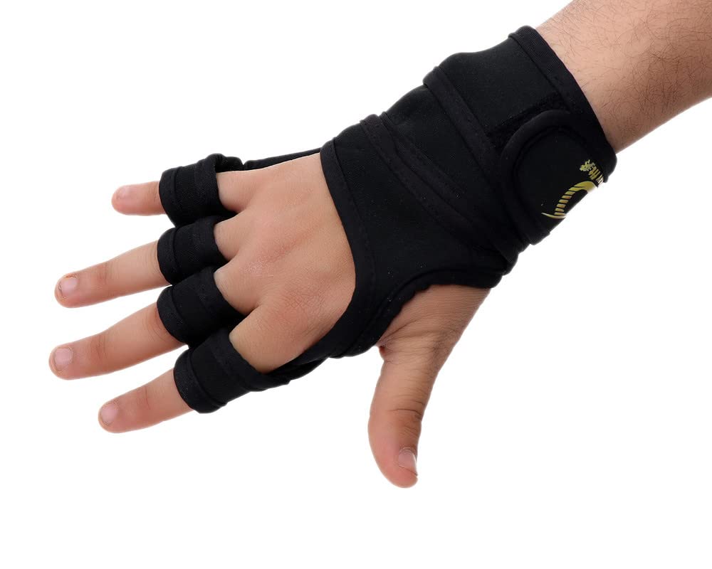 M D Stay Fit Fabric Gloves For Gym Size L For Unisex - Black MD -1221-1
