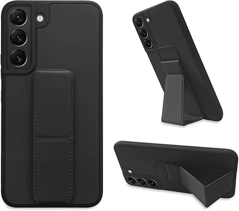 Back Cover Stand Case samsung s20 Magnetic Car Holder Soft Silicone Horizontal & Vertical Kickstand Cover Wrist Strap Full protection Anti Fingerprint Case (Black, saamsung s20)