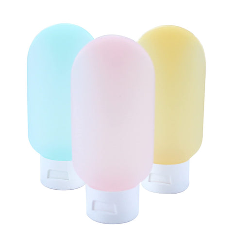 Somnr 3PCS Plastic Travel Bottles，Leak Proof Travel container for Toiletries,Squeezable Travel Accessories 2oz for Shampoo Conditioner Lotion Body Wash, One Size