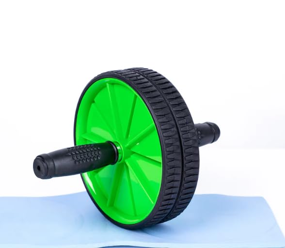 Dual Wheel Ab Roller, YELLOW and Black, Exercise Wheel with Non-Slip Handles for Core Workout
