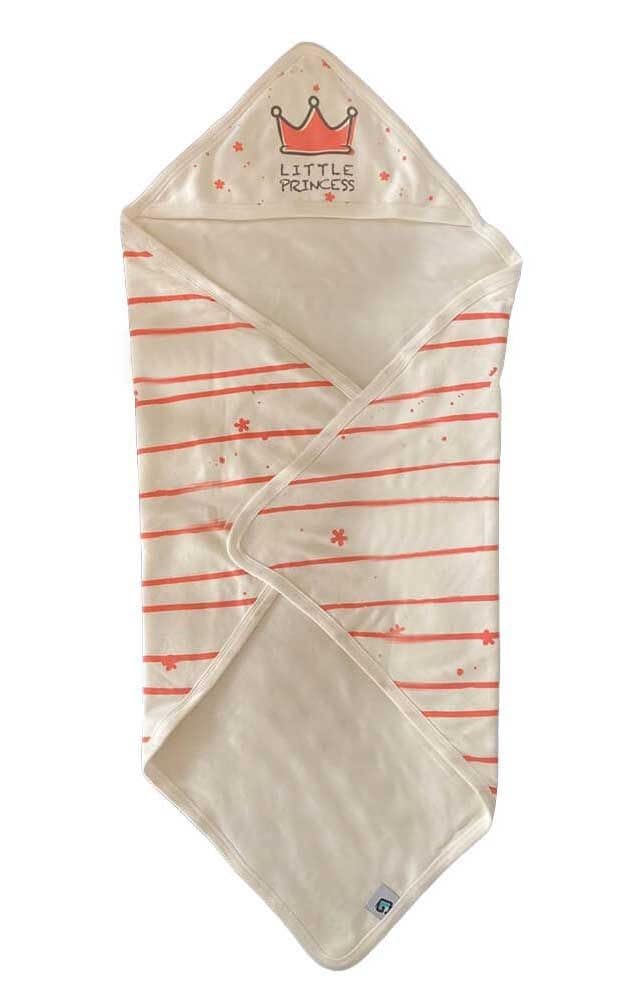 mamas gift Princess Hooded Baby Blanket - Ultra-Soft Organic Cotton Swaddle Wrap for Newborns & Infants | Double Layer, Breathable, Cozy | Travel, Stroller, All Seasons