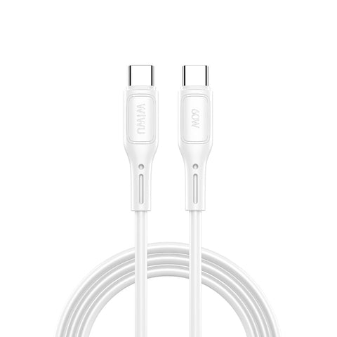 WiWU Wi-C043E USB-C to USB-C Cable 60W, 1M Fast Charging PD Cable – Durable Type-C Charger Cord for Laptops, Smartphones & Tablets, High-Speed Data Transfer – White | 18-Month Warranty