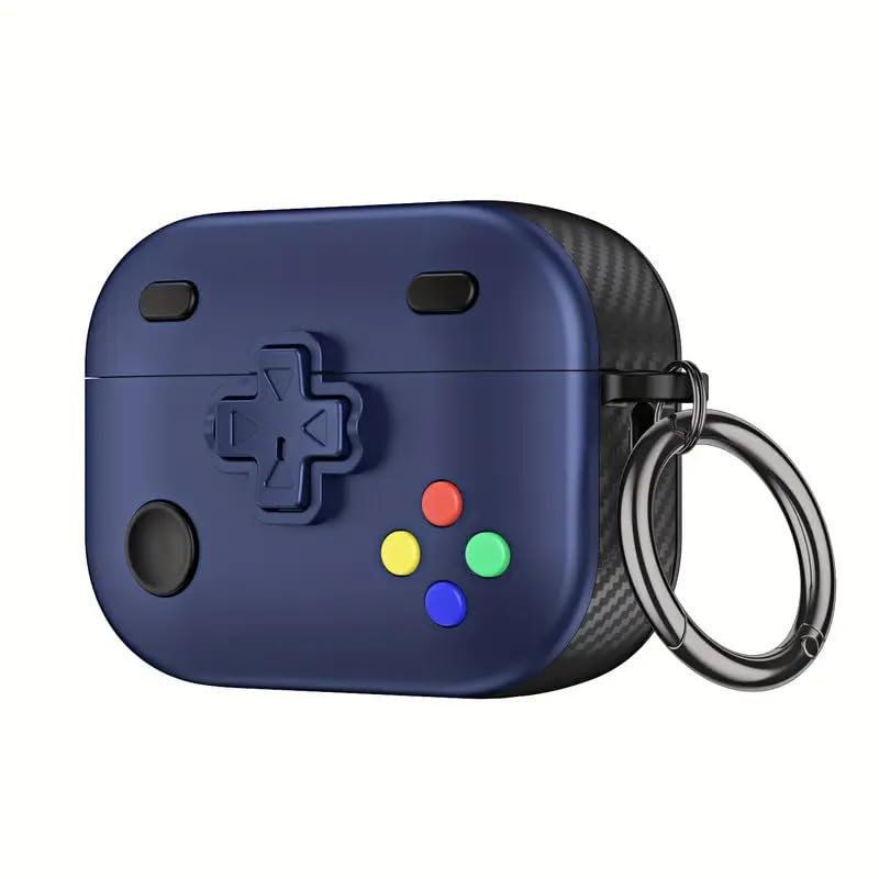 New Collection Compatible with AirPods 4th Generation Case Cover, Soft Skin Silicone Protective Special Design Game Console Design Case Cover with Keychain for AirPods 4 2025 Charging (Game Blue)