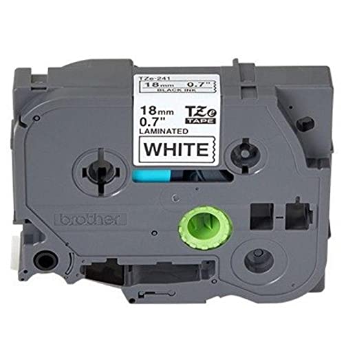 Brother label tape 18mm Black on white TZe-241