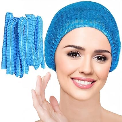 100 Pieces Disposable Bouffant Head Covers, 21 Inch Hair Net, Elastic Dust Cover for Food Serving, Kitchen Head Cover (White)