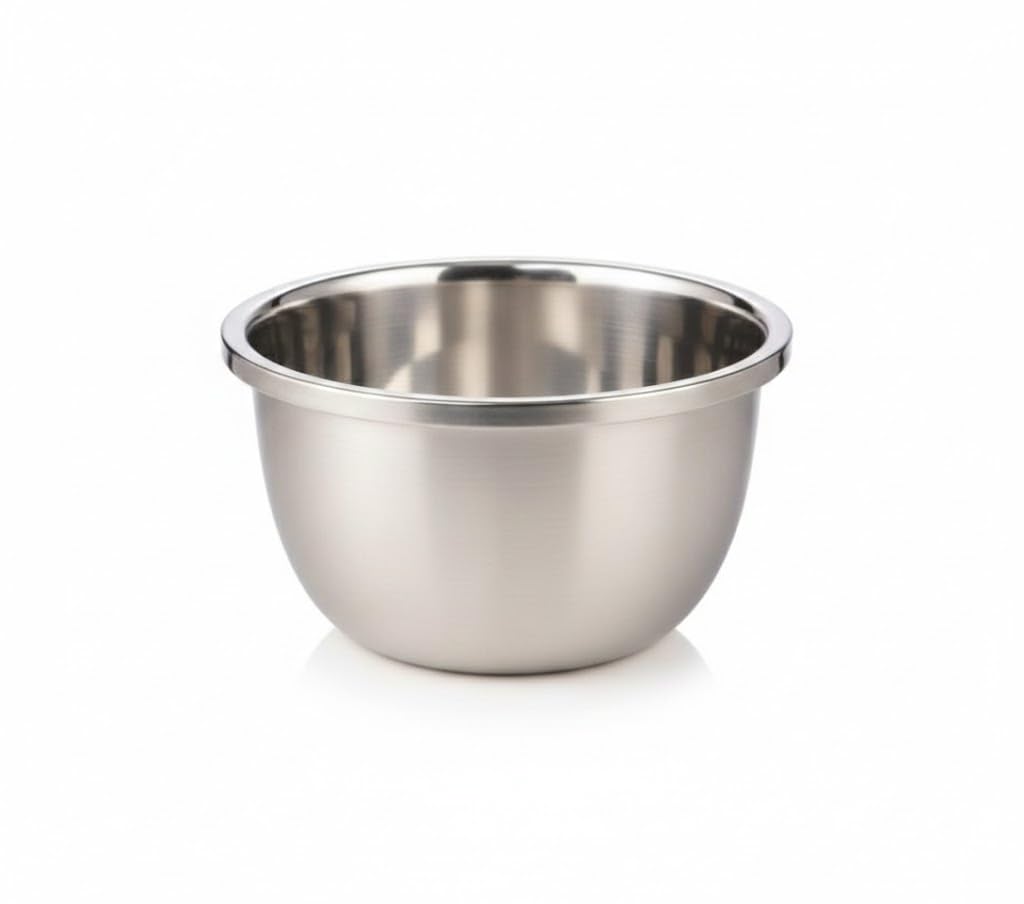 ROCKY T-1657 Stainless Steel Mixing Bowl 36 cm Premium Large Deep Bowl for Dough Batters Salads Professional Kitchen Essential