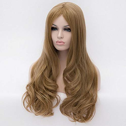 ECIF Fashion Fluffy Long Curly Wigs Light Brown 0820-1