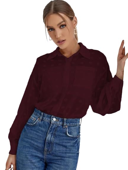 Sunset Women's Schmeez Mini Sheer Pocket Button Pocket Blouse