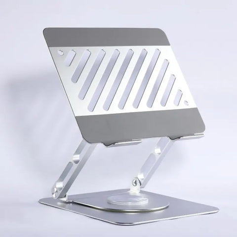 KRESHU 360 Degree Rotatable Laptop Stand | Ergonomic Height Adjustable Universal Foldable Desktop Stand Compatible With MacBook Pro/Air Notebooks up to 16 Inch (Silver, 1-Pcs)