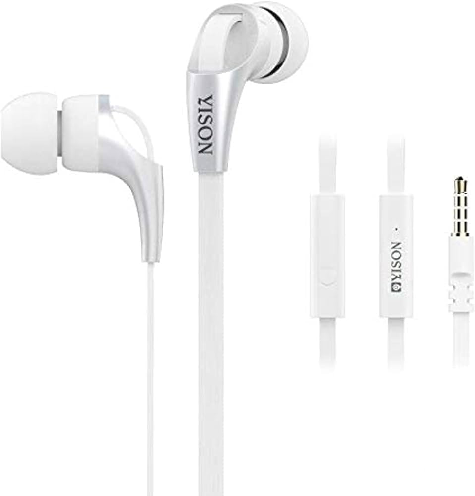 YASON Cx330 Universal Earbuds, In-Ear Headphones 3.5mm Wired In-Ear Headphone with Mic Pure Sound with Mic Ergonomic Design Practical for Mobile Phones (White)