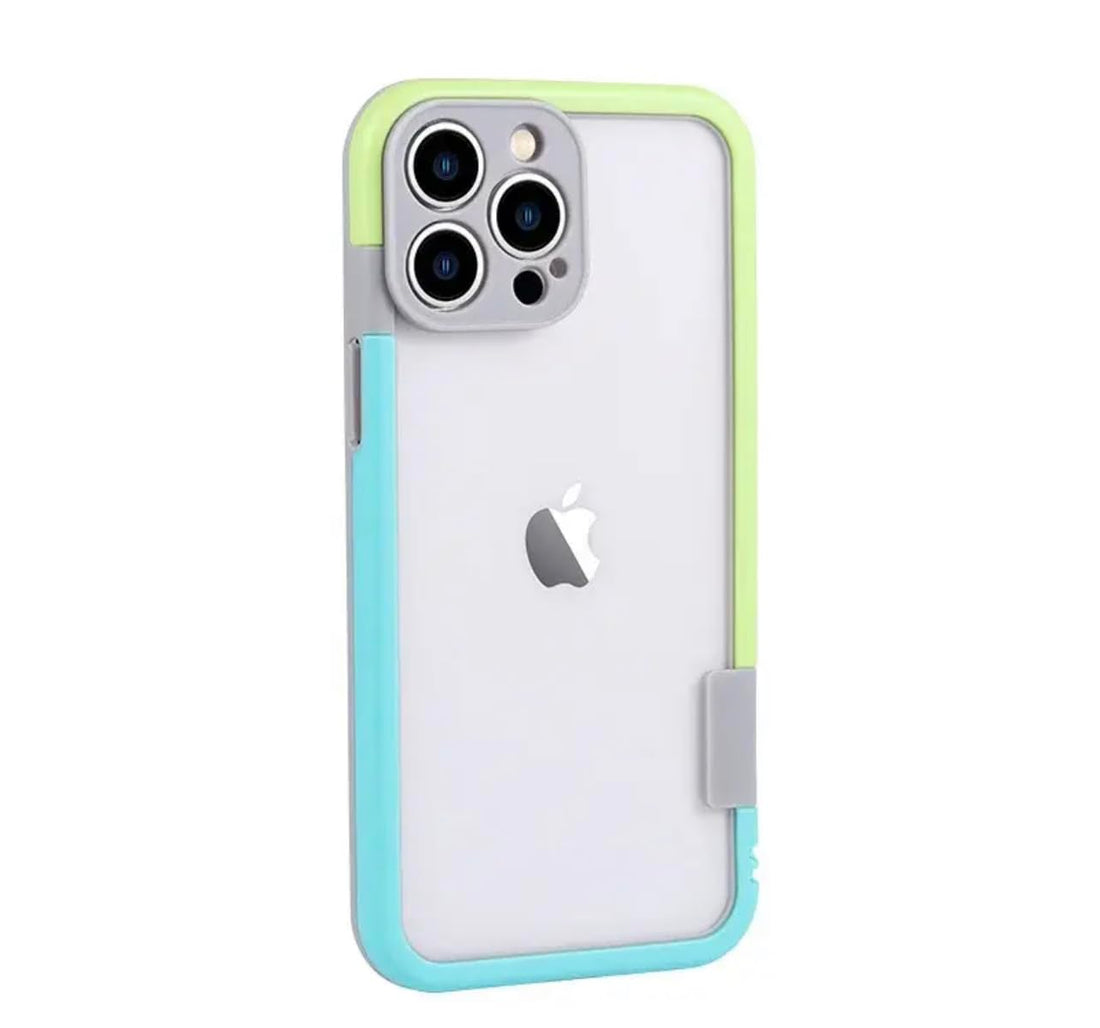Fekra CoolFlex Armor Case for iPhone 15 Pro Max, Breathable Frame & Lens Guard | From Wolmtt_green blue