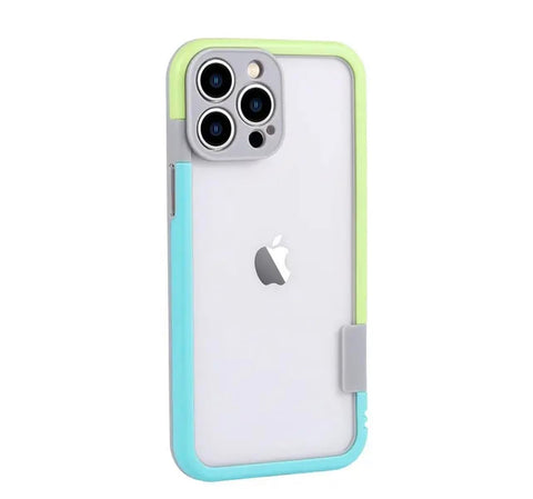 Fekra CoolFlex Armor Case for iPhone 15 Pro Max, Breathable Frame & Lens Guard | From Wolmtt_green blue