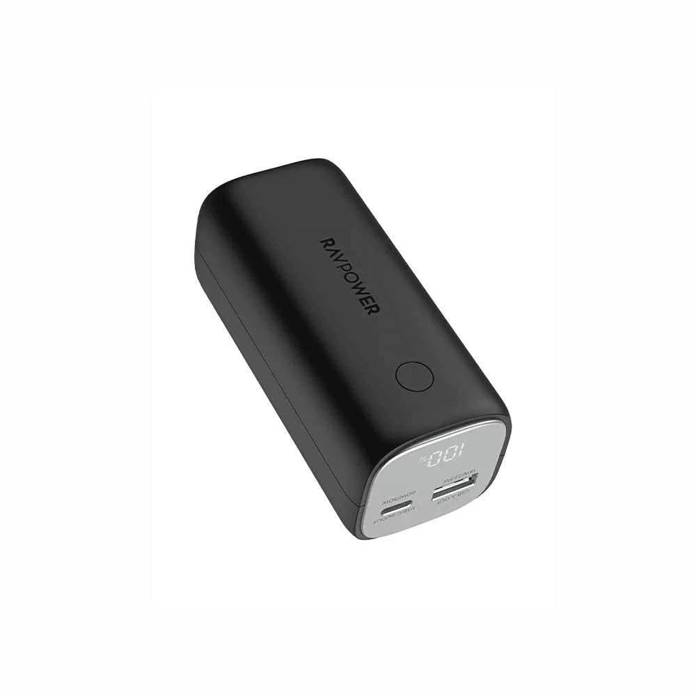 RAVPower RP-PB208 30W USB-C PD Power Bank, 10000mAh Fast Charging Portable Charger for iPhone, Android & Tablets, Compact Battery Pack, Black