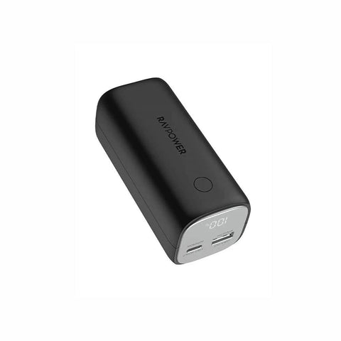 RAVPower RP-PB208 30W USB-C PD Power Bank, 10000mAh Fast Charging Portable Charger for iPhone, Android & Tablets, Compact Battery Pack, Black