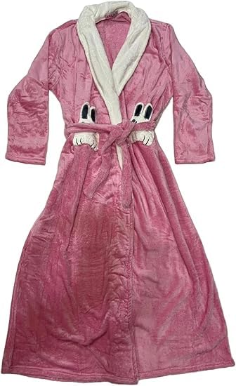 9Street Corner Women's Winter Long Short Plush Robe with Clogs