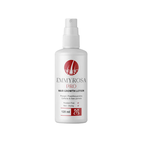 Emerosa lotion stimulates hair growth by activating blood circulation and nourishing the scalp and hair follicles for healthier and stronger hair