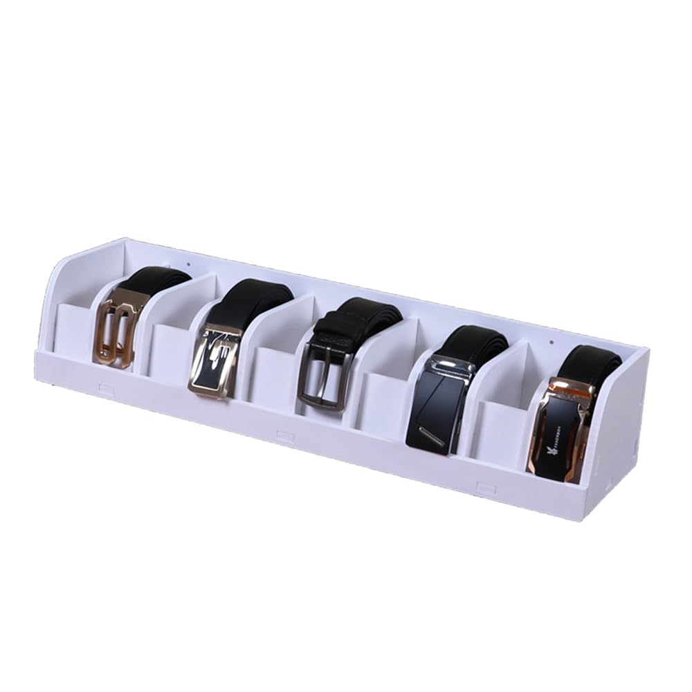 Wooden Belt Organizer, Belt Storage Holder, Belt Container, Belt Display Case Box Organizer for Retail Store 8 Grids Belt Rack (8 Grids)