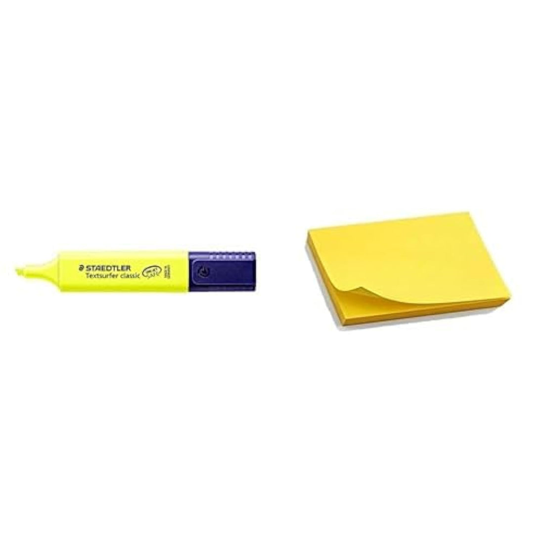 Staedtler textsurfer classic 364-1 highlighter - yellow + sticky note 3 * 5 yellow horizental