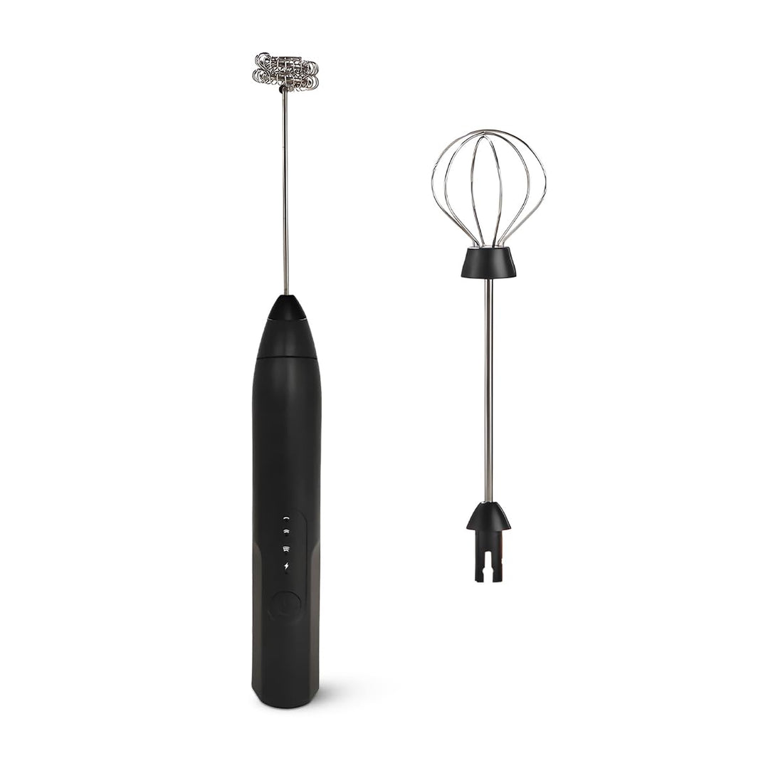 Milk Frother Handheld, 3-Speed USB Adjustable Electric Mixer & Egg Beater – Foam Maker for Coffee, Latte, Cappuccino and Hot Chocolate – Durable Stainless Steel Whisk (Black)