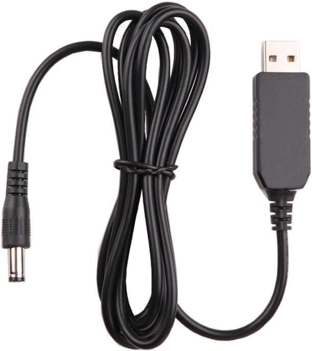 DRaX USB to 12V DC Power Cable, 1M, 5V to 12V Step Up, 5.5 x 2.1mm Jack for Router, Fan, LED Light, Speakers