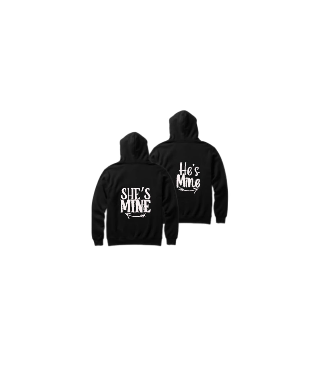 She's Mine He's Mine VaIentine coupIe Couples Hoodie Black