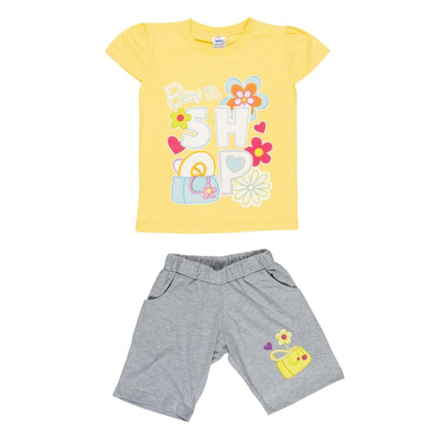 Papillon Girls Pajama Half Sleeves T-shirt&Short Printed Flowers Pajama Set (pack of 1)