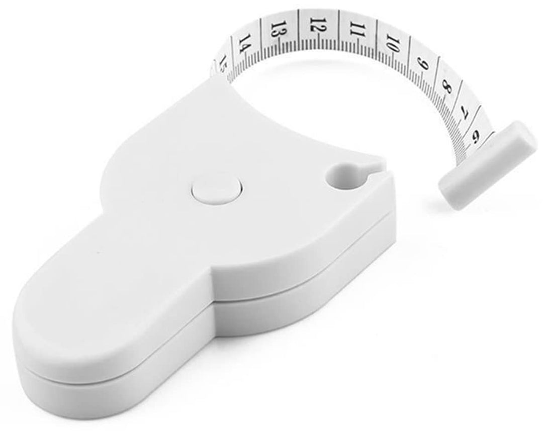 ECVV White Tape Measure Body Measuring Tape 60inch, Accurate Waist Measuring Tape for Weight Loss, Handcrafts Tailor Automatic Telescopic Body Tape
