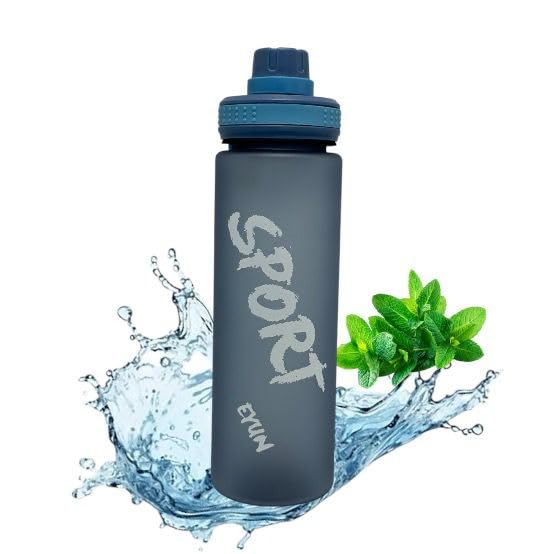 QSHOPMotivational Sports Water Bottle Leakproof Portable Drinking Bottle Fashion Durable Gym Fitness Sports Bottle with Strap BPA Free (700ml) Premium Quality (Blue)