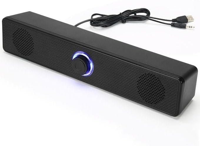 K2065 Computer Sound Bar, Wired Computer Speaker, USB Port for Laptop Desktop Mobile, High-Quality Material, Powerful Sound, Wired USB Multimedia Speaker