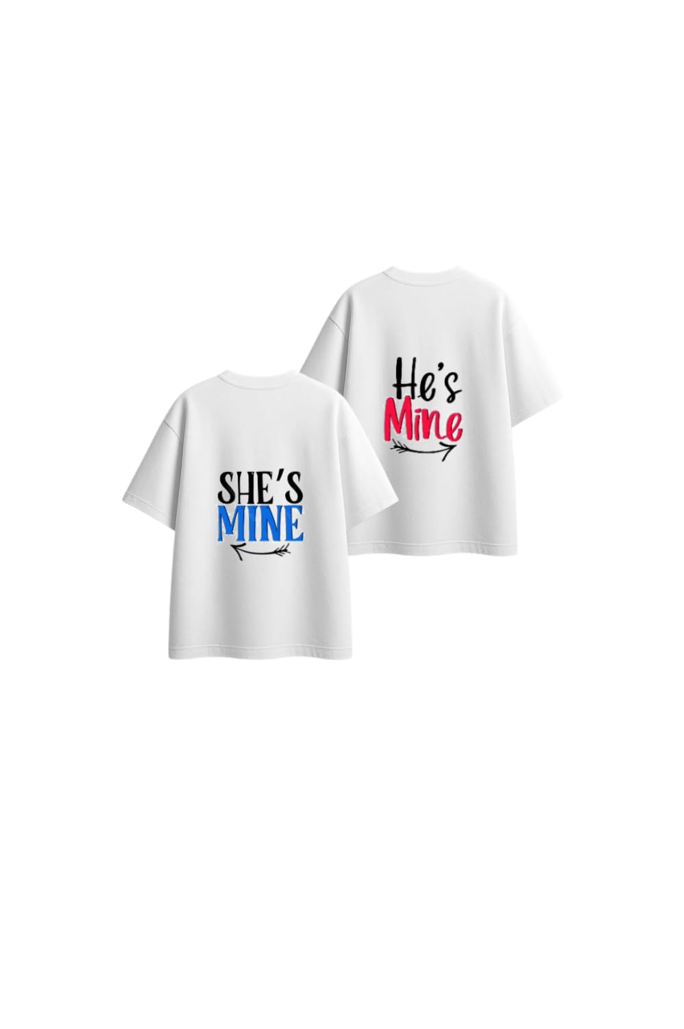 He's Mine She's Mine VaIentine CoupIe T-shirt White 8