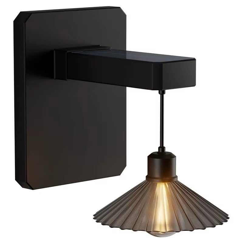 Solar LED Outdoor Wall Light, 3W, IP65 Waterproof, Black