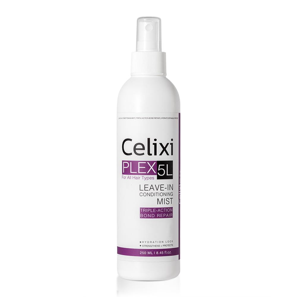 Celixi PLEX 5L Leave-In Conditioning Mist, Triple-Action Bond Repair, 250ml, For All Hair Types, Hydration Lock, Strengthens & Protects, Heat & Humidity Protection, Frizz Control