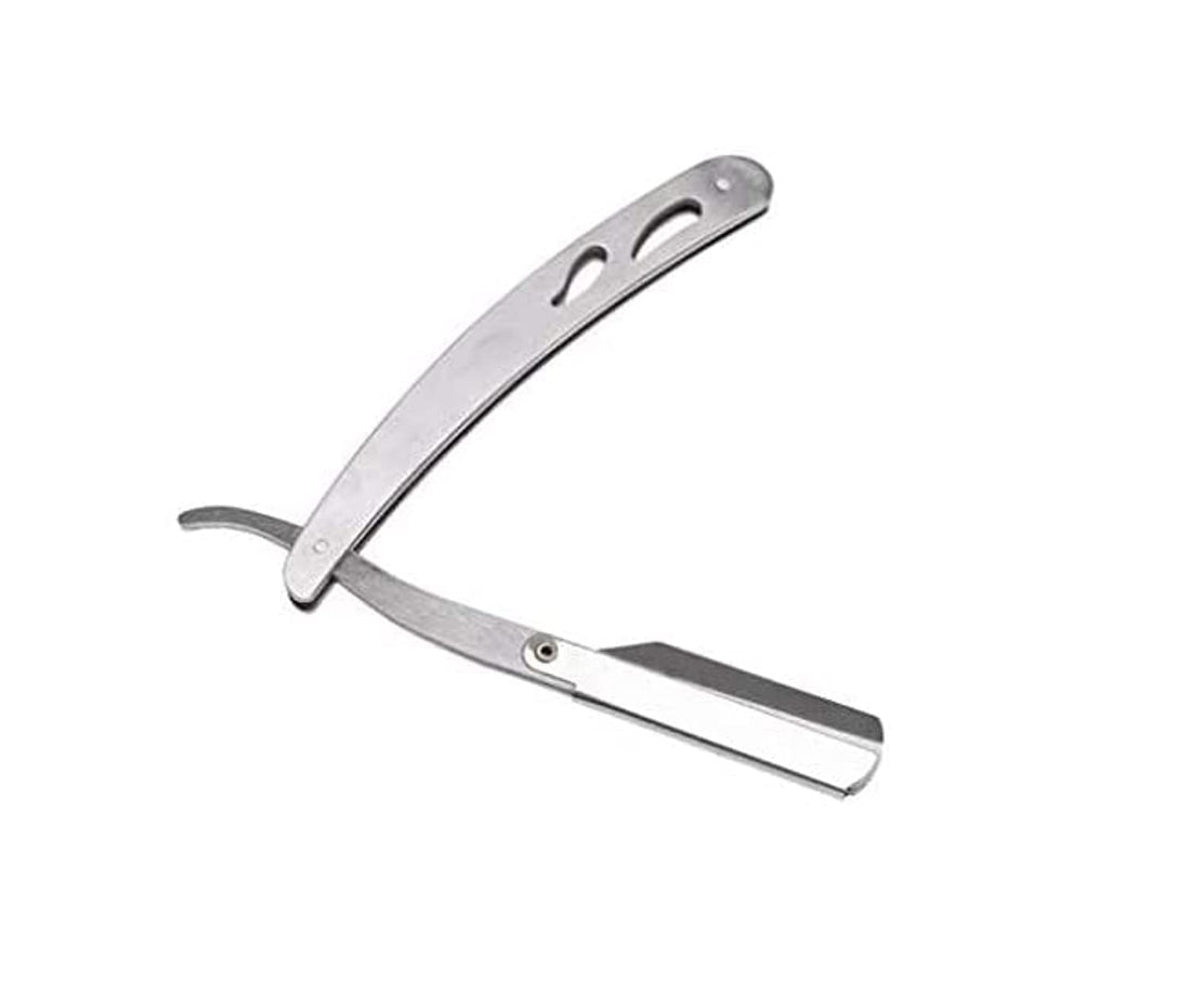 Stainless Steel Straight Edge Barber Razor Folding Shaving Shaver Without Blade