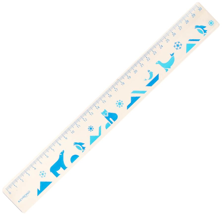 Keyroad printed plastic ruler 30 cm assorted designs Model KR972440