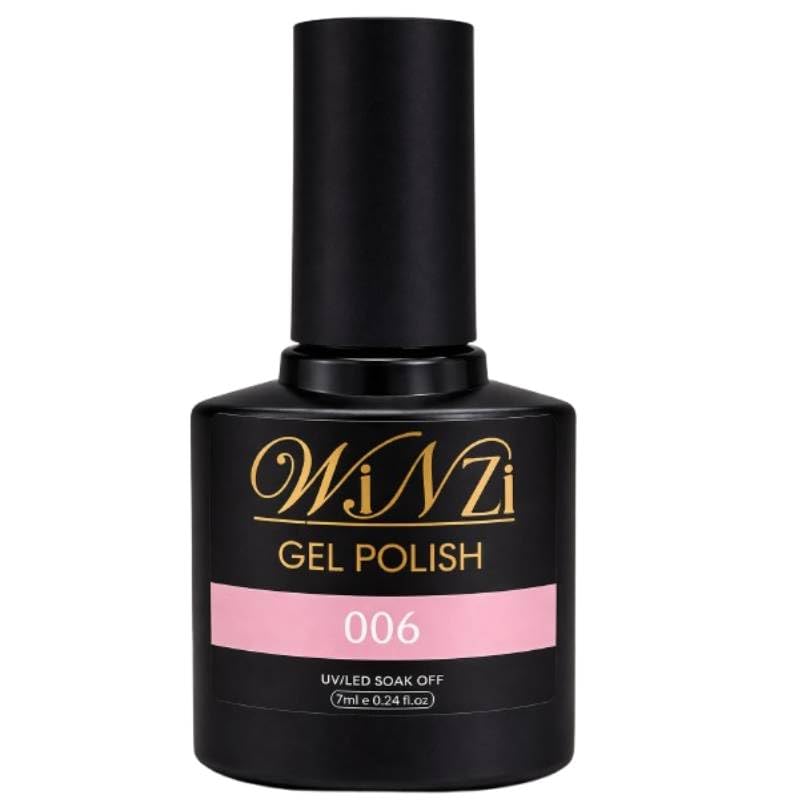 Light Pink Gel Nail Polish 7ML, Soft Solid Pink Soak Off UV LED Nail Gel, Smooth Application, High Gloss Finish, Long Lasting Color for French Manicure, Salon Use and DIY at Home (006)