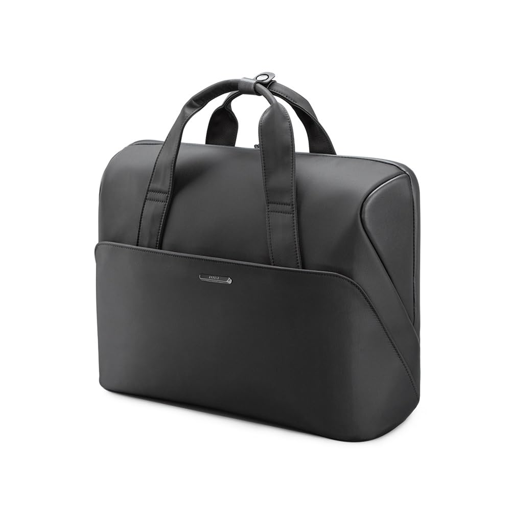 Rahala Men’s Business Briefcase – Water-Resistant Synthetic Leather Office Work Bag with Dual Zipper & Reinforced Handles – Document & Laptop Carry Bag, Blac, KG 120 BLACK