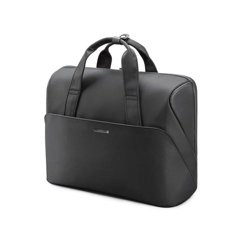 Rahala Men’s Business Briefcase – Water-Resistant Synthetic Leather Office Work Bag with Dual Zipper & Reinforced Handles – Document & Laptop Carry Bag, Blac, KG 120 BLACK